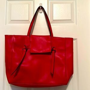 Elizabeth Arden red faux-leather tote